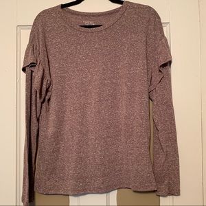 Marled Tee with Ruffle Detail